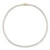 Thumbnail Image 3 of 4.0mm Lab-Created White Sapphire Tennis Necklace in Sterling Silver with Yellow Rhodium - 17"
