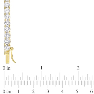 4.0mm Lab-Created White Sapphire Tennis Necklace in Sterling Silver with Yellow Rhodium - 17"
