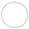 Thumbnail Image 2 of 4.0mm Lab-Created White Sapphire Tennis Necklace in Sterling Silver with Rose Rhodium - 17"
