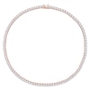 Thumbnail Image 3 of 4.0mm Lab-Created White Sapphire Tennis Necklace in Sterling Silver with Rose Rhodium - 17"