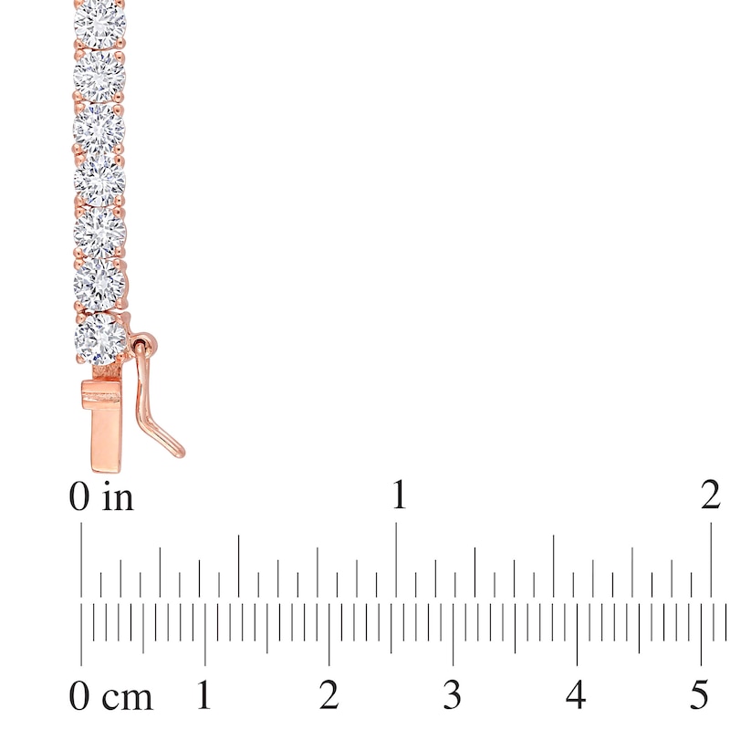 Main Image 4 of 4.0mm Lab-Created White Sapphire Tennis Necklace in Sterling Silver with Rose Rhodium - 17"