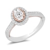 Thumbnail Image 1 of Enchanted Disney Rapunzel 0.69 CT. T.W. Oval Diamond Frame Engagement Ring in 14K Two-Tone Gold