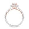 Thumbnail Image 3 of Enchanted Disney Rapunzel 0.69 CT. T.W. Oval Diamond Frame Engagement Ring in 14K Two-Tone Gold