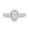 Thumbnail Image 4 of Enchanted Disney Rapunzel 0.69 CT. T.W. Oval Diamond Frame Engagement Ring in 14K Two-Tone Gold