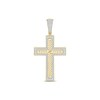 Men's 0.50 CT. T.W. Diamond Frame Chain Link Layered Cross Necklace Charm in 10K Gold