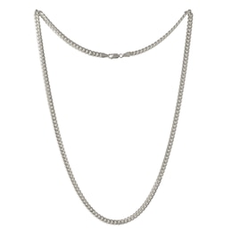 7.2mm Solid Cuban Curb Chain Necklace in Sterling Silver - 24&quot;