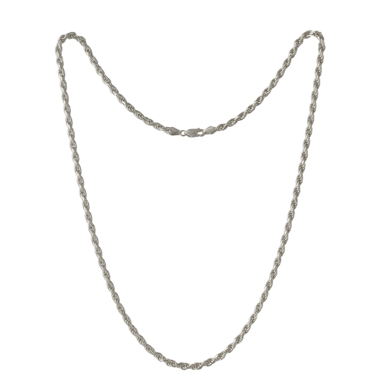 2.7mm Rope Chain Necklace in Solid Sterling Silver  - 24"|Peoples Jewellers