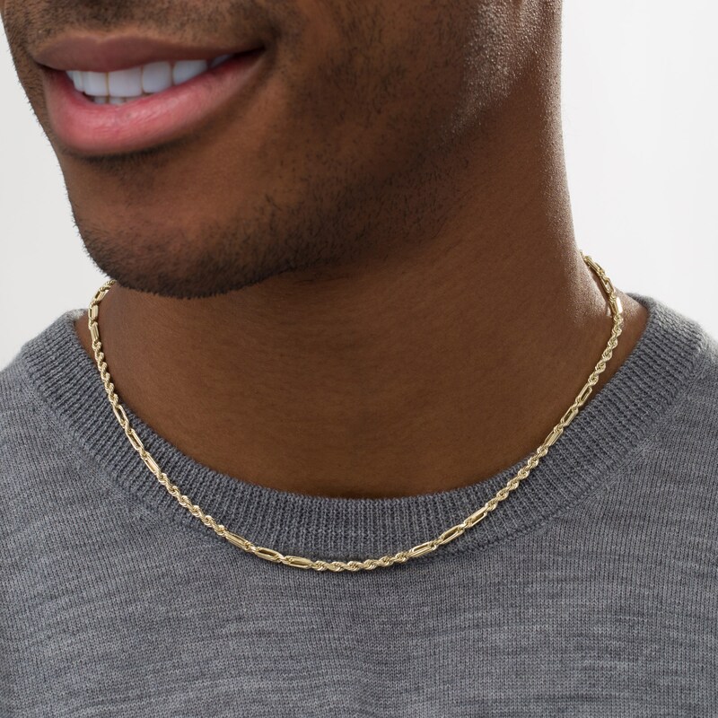 Main Image 2 of 3.0mm Diamond-Cut Milano Rope Chain Necklace in Hollow 10K Gold - 20"