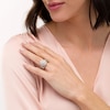 Thumbnail Image 2 of 1.29 CT. T.W. Composite Oval Diamond Frame Vintage-Style Multi-Row Bridal Set in 10K White Gold