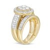 Thumbnail Image 3 of 1.29 CT. T.W. Composite Oval Diamond Frame Vintage-Style Multi-Row Bridal Set in 10K Gold