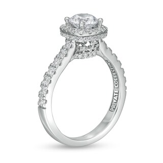 Peoples Private Collection 1.50 CT. T.W. Certified Diamond Cushion Frame Engagement Ring in 14K White Gold (F/I1)