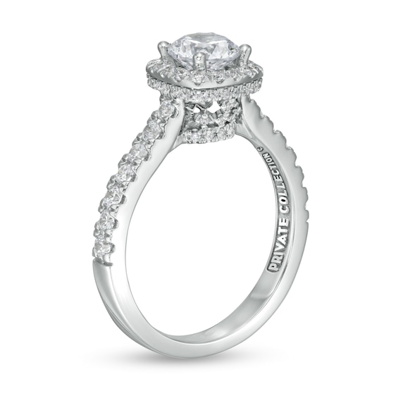 Peoples Private Collection 1.50 CT. T.W. Certified Diamond Cushion Frame Engagement Ring in 14K White Gold (F/I1)