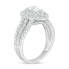 Thumbnail Image 3 of 1.75 CT. T.W. Certified Lab-Created Pear-Shaped Diamond Double Frame Multi-Row Engagement Ring in 14K White Gold (F/SI2)