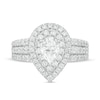 Thumbnail Image 4 of 1.75 CT. T.W. Certified Lab-Created Pear-Shaped Diamond Double Frame Multi-Row Engagement Ring in 14K White Gold (F/SI2)