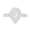 Thumbnail Image 4 of 1.50 CT. T.W. Pear-Shaped Certified Lab-Grown Diamond Double Frame Engagement Ring in 14K White Gold (F/SI2)
