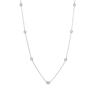 Marilyn Monroe™ Collection 0.70 CT. T.W. Diamond Station Necklace in 10K White Gold - 16"