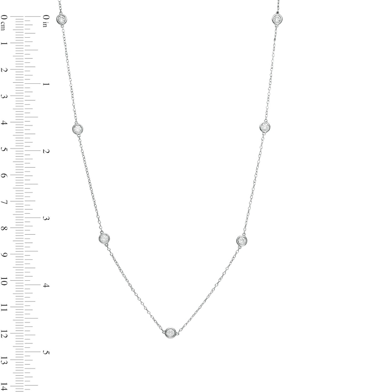 Main Image 3 of Marilyn Monroe™ Collection 0.70 CT. T.W. Diamond Station Necklace in 10K White Gold - 16"