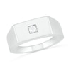 Men's 0.065 CT. Diamond Solitaire Square-Top Wedding Band in 10K White Gold