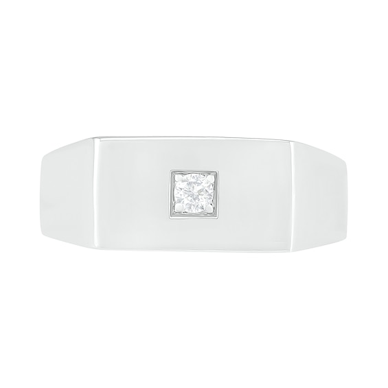 Men's 0.065 CT. Diamond Solitaire Square-Top Wedding Band in 10K White Gold