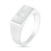 Men's 0.065 CT. Diamond Solitaire Square-Top Wedding Band in 10K White Gold