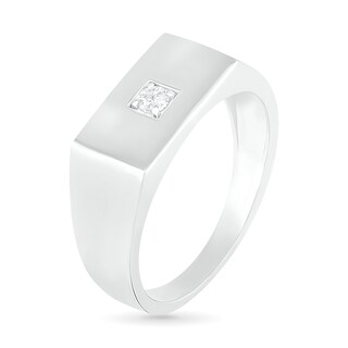 Men's 0.065 CT. Diamond Solitaire Square-Top Wedding Band in 10K White Gold