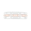 Men's 0.115 CT. T.W. Diamond Textured Triple Row Wedding Band in 10K Two-Tone Gold