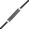 Men's 0.19 CT. T.W. Black Diamond Triple Row ID Bracelet in Stainless Steel and Black IP - 8.5"