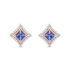 Enchanted Disney Ultimate Princess Celebration Tanzanite and 0.085 CT. T.W. Diamond Stud Earrings in Sterling Silver