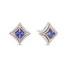 Enchanted Disney Ultimate Princess Celebration Tanzanite and 0.085 CT. T.W. Diamond Stud Earrings in Sterling Silver