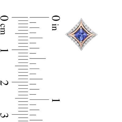 Enchanted Disney Ultimate Princess Celebration Tanzanite and 0.085 CT. T.W. Diamond Stud Earrings in Sterling Silver