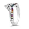 Thumbnail Image 1 of Enchanted Disney Ultimate Princess Celebration Multi-Gemstone and 0.115 CT. T.W. Diamond Tiara Ring in Sterling Silver