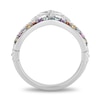 Thumbnail Image 2 of Enchanted Disney Ultimate Princess Celebration Multi-Gemstone and 0.115 CT. T.W. Diamond Tiara Ring in Sterling Silver