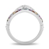 Enchanted Disney Ultimate Princess Celebration Multi-Gemstone and 0.115 CT. T.W. Diamond Tiara Ring in Sterling Silver