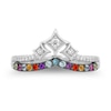 Thumbnail Image 3 of Enchanted Disney Ultimate Princess Celebration Multi-Gemstone and 0.115 CT. T.W. Diamond Tiara Ring in Sterling Silver