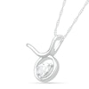 Thumbnail Image 1 of Pear-Shaped White Lab-Created Sapphire Taurus Zodiac Sign Pendant in Sterling Silver
