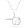 Thumbnail Image 2 of Pear-Shaped White Lab-Created Sapphire Taurus Zodiac Sign Pendant in Sterling Silver