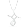 Thumbnail Image 1 of Pear-Shaped White Lab-Created Sapphire Gemini Zodiac Sign Pendant in Sterling Silver
