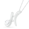 Thumbnail Image 2 of Pear-Shaped White Lab-Created Sapphire Gemini Zodiac Sign Pendant in Sterling Silver