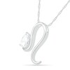 Pear-Shaped White Lab-Created Sapphire Leo Zodiac Sign Pendant in Sterling Silver