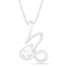 Thumbnail Image 0 of Pear-Shaped White Lab-Created Sapphire Capricorn Zodiac Sign Pendant in Sterling Silver