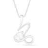 Thumbnail Image 1 of Pear-Shaped White Lab-Created Sapphire Capricorn Zodiac Sign Pendant in Sterling Silver