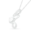 Thumbnail Image 1 of Pear-Shaped White Lab-Created Sapphire Capricorn Zodiac Sign Pendant in Sterling Silver