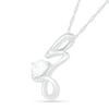 Thumbnail Image 2 of Pear-Shaped White Lab-Created Sapphire Capricorn Zodiac Sign Pendant in Sterling Silver