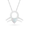 Thumbnail Image 1 of 6.0mm Heart-Shaped Lab-Created Opal and White Sapphire Libra Zodiac Sign Pendant in Sterling Silver
