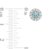 Thumbnail Image 3 of 1.00 CT. T.W. Certified Lab-Grown Blue and White Diamond Frame Stud Earrings in 14K White Gold (SI2)