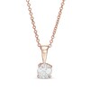 Thumbnail Image 1 of 0.38 CT. Diamond Solitaire Pendant in 10K Rose Gold (I/I3) - 18"