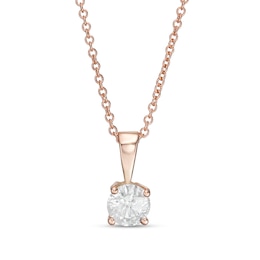 0.38 CT. Diamond Solitaire Pendant in 10K Rose Gold (I/I3) - 18"
