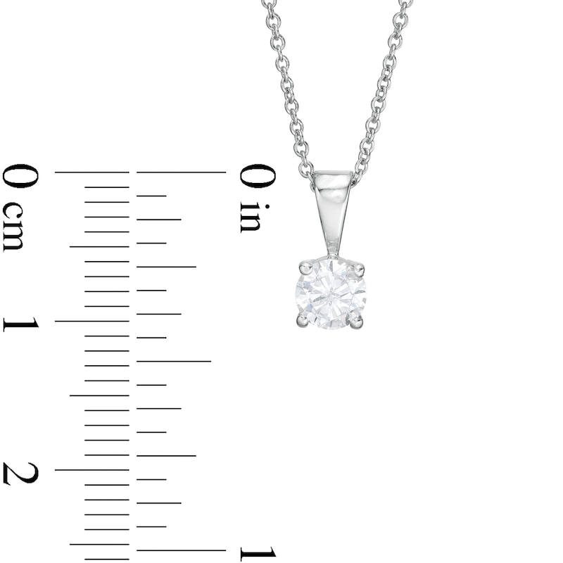 Main Image 3 of 0.45 CT. Diamond Solitaire Pendant in 10K White Gold (I/I3) - 18&quot;