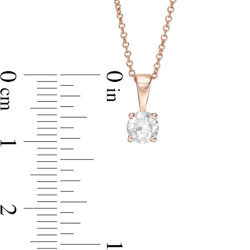 0.45 CT. Diamond Solitaire Pendant in 10K Rose Gold (I/I3) - 18"