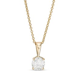 0.58 CT. Diamond Solitaire Pendant in 10K Gold (I/I3) - 18"